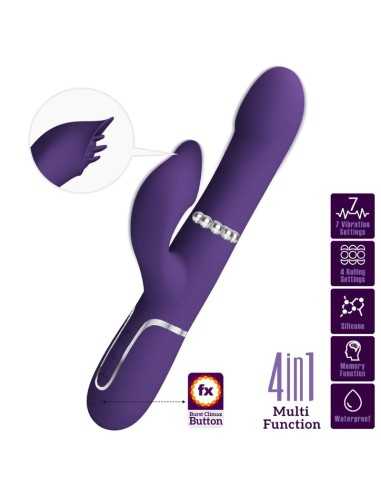 Pretty Love Zalin Rabbit Vibrator Pearls 4 In 1 Purple