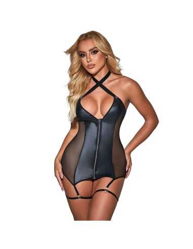 Subblime 954451 Sexy Mesh Kleid Leder Schwarz L/Xl - MySexyShop.eu