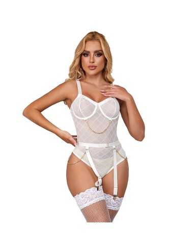 Subblime 954291 Body Con Cadenas + Ligueros Blanco L/Xl - MySexyShop (ES)