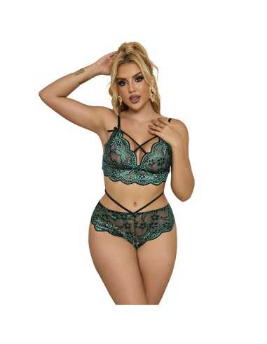 Subblime 954093 Bh + Slip Spitze Grün L/Xl - MySexyShop.eu