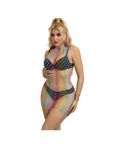 Subblime 952433 Vestido De Rejilla Sin Mangas Con Cuello Alto Arcoiris Talla Única - MySexyShop