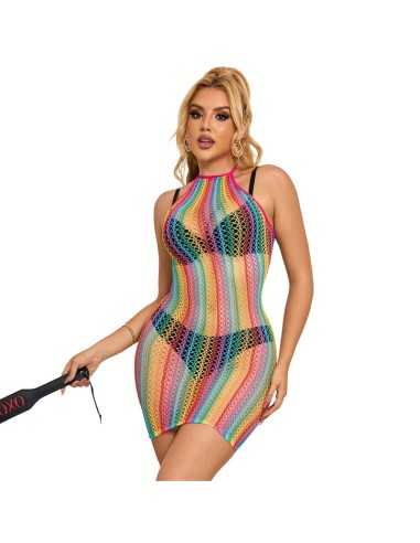 Subblime 952341 Regenbogen-Netz-Kleid Eine Grösse - MySexyShop.eu