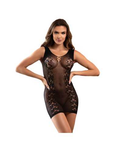 Subblime Short Elastic Fishnet Dress Black One Size