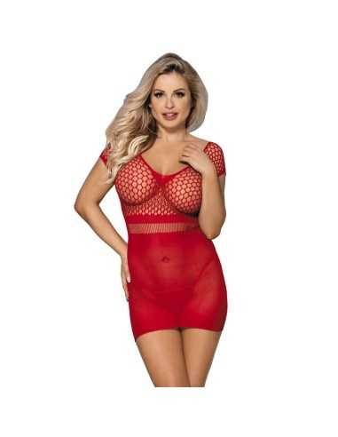 Subblime 951924 Vestido De Rejilla Croché Corto Rojo Talla Única - MySexyShop (ES)