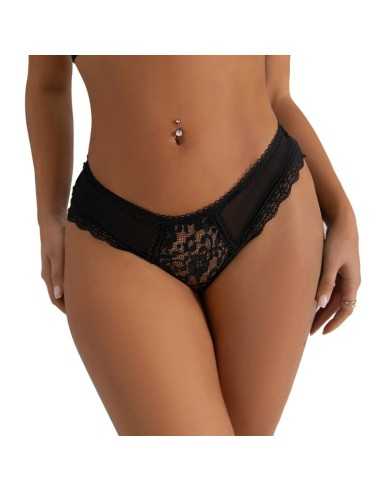 Subblime - Culotte Dentelle Florale Détail Bretelles Noir L/Xl