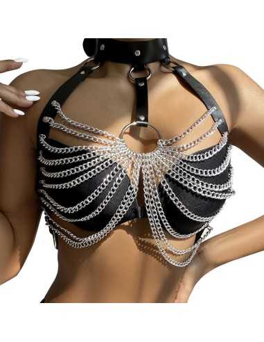 Subblime Chest Harness With Big Ring Chains One Size