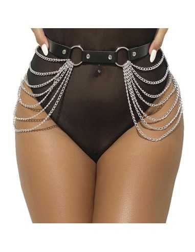 Subblime Cinturon De Cadenas Cuero Negro Talla Única - MySexyShop (ES)