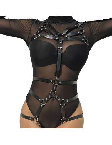 Subblime Körperharness Verstellbare Riemen Leder Schwarz Eine Grösse - MySexyShop.eu