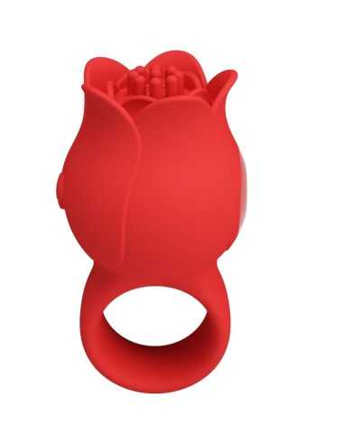 Pretty Love Jae Rose Shaped Finger Vibrator 10 Vibrations Red