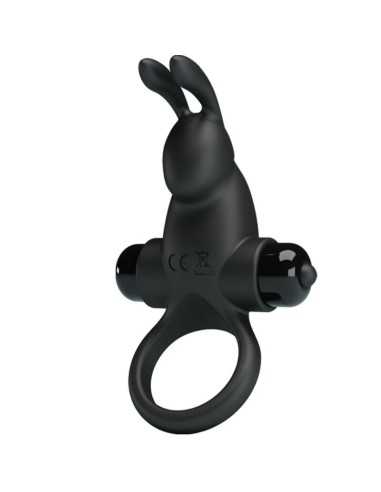 Pretty Love Vibrating Ring + Rabbit Clitoris Stimulator 10 Vibrations Black