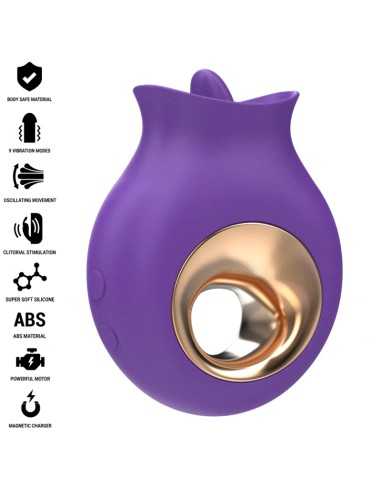 Intense Tuli Clitoris Stimulator 9 Vibrations & 9 Oscillations Purple