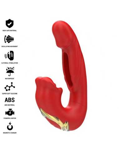 Intense Nathy Double Vibrator With Multifunction Stimulating Mouth Red