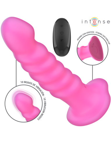 Intense Cindy Vibrator Size L Spiral Design 10 Vibrations Pink Remote Control