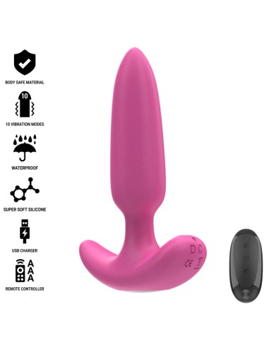 Intense Ross Anal Plug 10 Vibrations Pink Remote Control