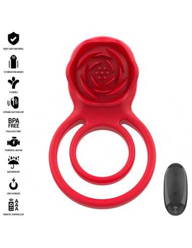 Intense Gail Stimulator Rose 10 Vibrations Red Remote Control