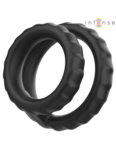 Intense Dewey Double Silicone Penis Ring Black Model 2