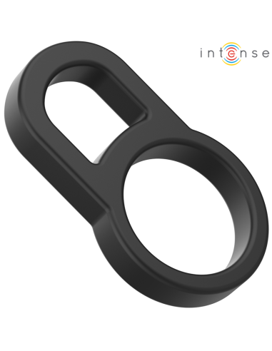 Intense Bobby Double Silicone Penis Ring Black