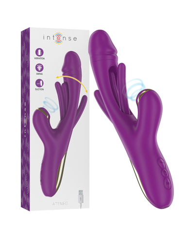 Intense Ateneo Rechargeable Multifunction Vibrator 7 Vibrations With Swinging Motion And Sucking Purple