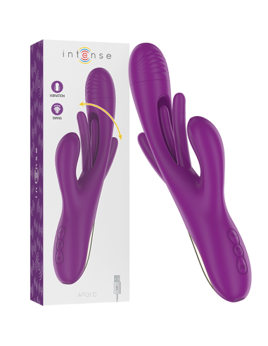 Intense Apolo Rechargeable Multifunction Vibrator 7 Vibrations With Swinging Motion Purple