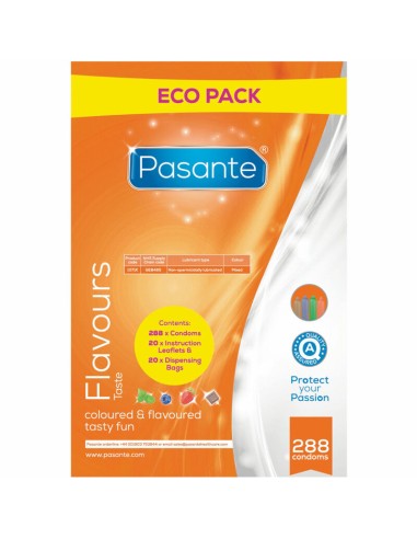 Pasante Condoms Eco Pack Flavors Bag 288 Units