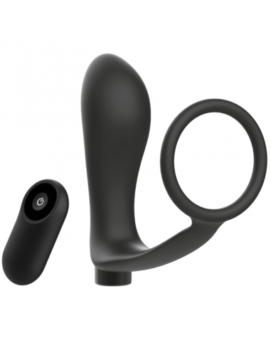 Addicted toys penis ring with remote control anal plug black rechargeable - MySexyShop (ES)