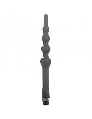 All black beaded silicone anal douche 27cm