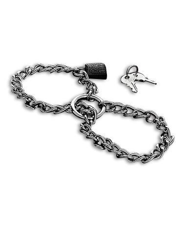 Metal hard steel chain cuffs