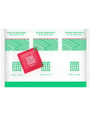 Confortex disposable hygienic sheets, individual bag + confortex strawberry condom - MySexyShop