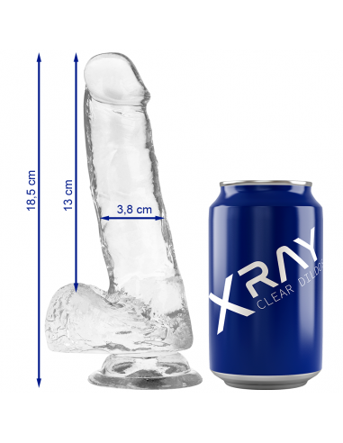 Xray Clear Dildo Realista Transparente 18.5cm X 3.8cm -