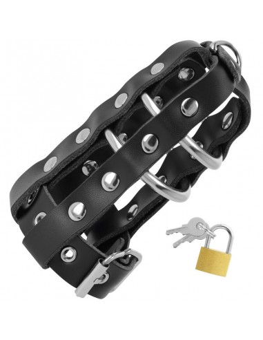 Darkness Leather Chastity Cage - MySexyShop