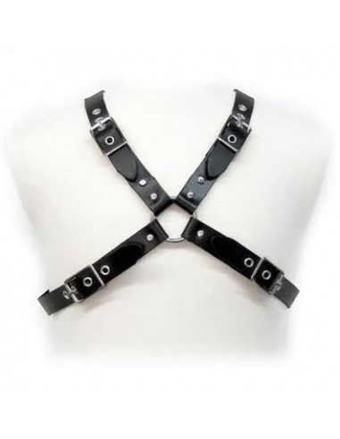 Leather body black buckle harness for men - MySexyShop (ES)