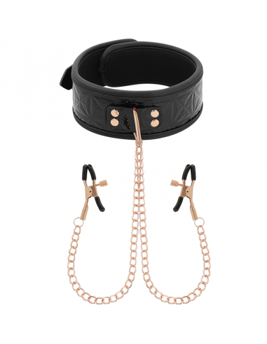Begme black edition collar with nipple clamps | MySexyShop