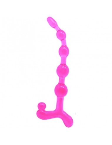 Bendy twist anal beads pink