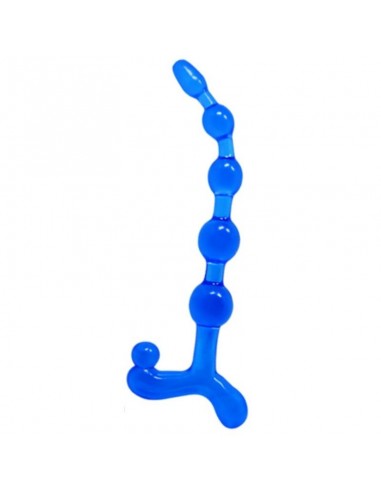 Bendy twist anal beads blue