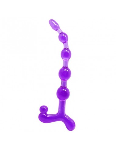 Bendy twist anal beads purple