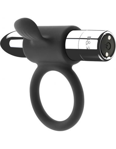 Black&silver cameron rechargeable vibrating ring 10v |